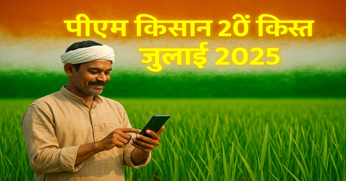 Indian farmer using smartphone - पीएम किसान 20वीं किस्त